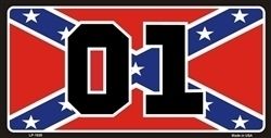 01 Dukes of Hazzard Confederate Flag Novelty License Plate