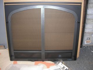 Heat N Glo Black Arched Fireplace Screen Front 36 Series DF 6 Essence