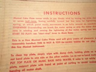 Vintage Tin Litho Revolving Happy Birthday Musical Cake Plate Working