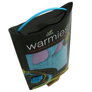 Intelex Warmies Heatable Microwavable Lavender Scented Slippers Aqua