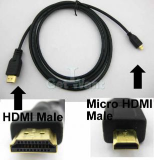 Micro HDMI Male to HDMI Male Cable Cord Converter Adapter for Cell