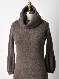 Vince Bergdorf Goodman Heather Brown Turtleneck Sweater Dress Wool