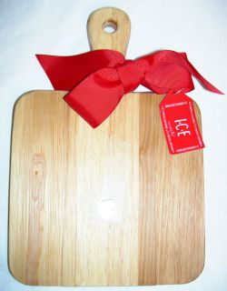    MudPie   7 Square Thick WOOD Kitchen Bar Cutting Board w/ Handle