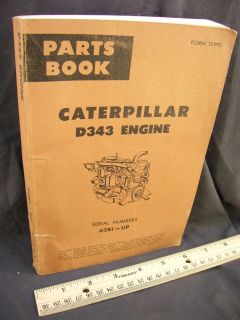 1964 CAT   CATERPILLAR D343 D 343 Diesel Engine Parts Manual Catalog