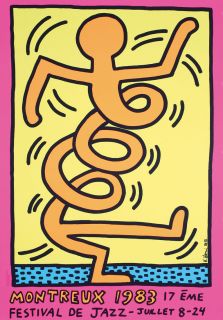 Original 1980s Montreux Jazz Poster Keith Haring Poster