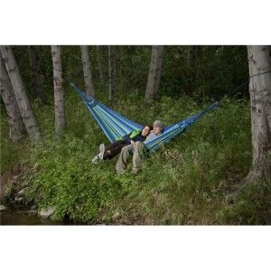 Grand Trunk ROATAN Fabric 2 Person Hammock Blue Green Color with Carry