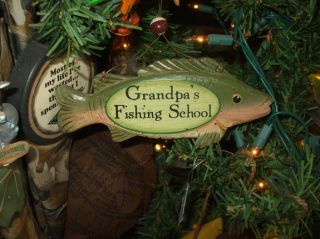 Neat Fishing Fish Ornament with Grandpas Fishing School Christmas