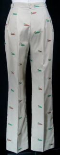 Vintage Womens Lady Halrin Pleated Beige Ducks Dress Golf Pants Size