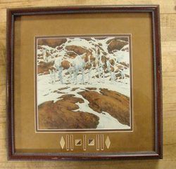 Famous Print by Listed Artist Bev Doolittle Pintos Horse in The Snow