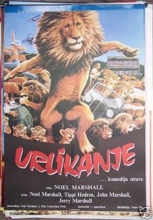Roar Tippi Hedren RARE Yugoslavian Movie Poster 1981