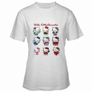 Hello Kitty Character New Custom Women White T Shirt