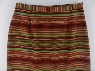 Le Suit Orange Striped Lined 100% Polyester Long Skirt Womens Sz 4 6