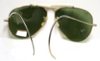 vintage bushnell aviator sunglasses color gold metal and green lenses