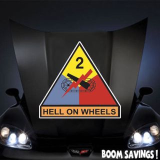 US Army 2nd Armored Division Hell on Wheels SSI 20 Huge Decal Sticker