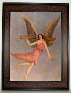 Henri Rousseau Angel of Liberty Walnut Framed Giclee Print Canvas Art