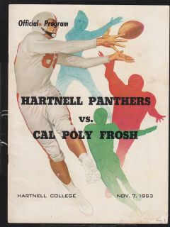 1953 Football Program Hartnell Panthers vs Cal Poly