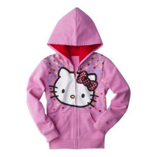 Hello Kitty Girls Mini Heart Zip Up Hoodie Pink Hooded Sweatshirt sz