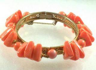 Vintage Miriam Haskell Faux Coral Bracelet