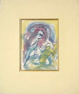 1940s JON CORBINO (1905 1964) REARING HORSE Gouache INK framed