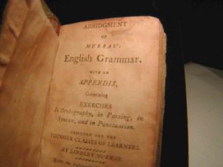 RARE AMERICAN BOOK James Adams Grammar Book c1811