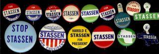 1960s Harold Stassen Presidential Hopeful Campaign Buttons