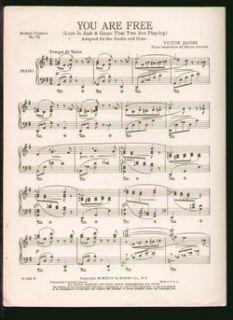 You Are Free Victor Jacobi 1944 Henry Levine Piano Solo Vintage Sheet