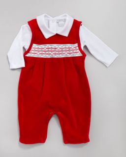 Z0T9H Kissy Kissy Holiday Velour Overall Set