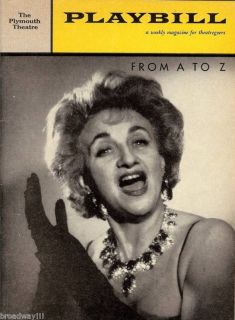 Hermione Gingold (Signed) From A to Z Fred Ebb / Jerry Herman 1960
