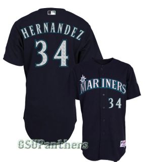 Felix Hernandez Seattle Mariners Authentic Alternate Navy Blue Jersey