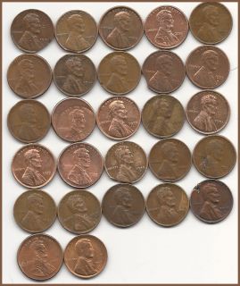 21 Lot of 27 Lincoln Cents w Minor Errors Off Center Clips