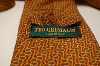 TEO Grimaldi Tie Superb Brown Interlocking Made Italy