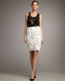 Naeem Khan Rosette Pencil Skirt   