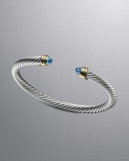 David Yurman 5mm Blue Topaz Cable Classics Bracelet   