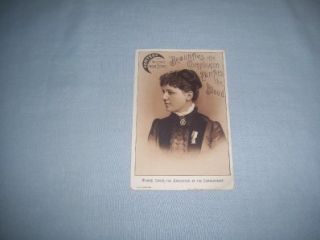  1888 Winnie Davis Confederate Trade Card Dr Harters Iron Tonic