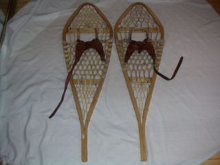 GROS LOUIS SET OF INDIAN WINTER SNOW SHOES 12 X 42 INCH QUEBEC MADE IN
