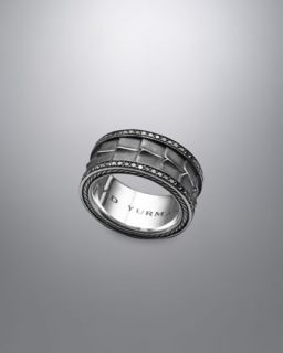 David Yurman Armory Band Ring, Pave Black Diamonds, 11mm   Neiman
