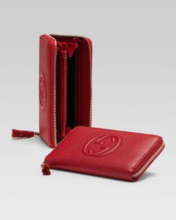 Gucci Soho Leather Zip Around Wallet, Red   