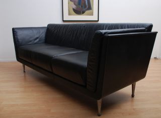 Goetz Leather Sofa for Herman Miller Mid Century Modern Vintage