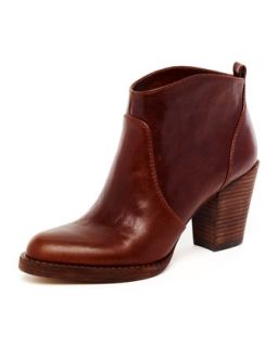 KORS Michael Kors Wayland Short Leather Boot, Coffee   