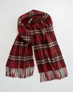 Burberry Check Crinkled Scarf, Navy   