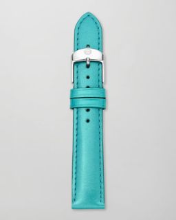 Michele 18mm Patent Leather Bracelet Strap, Aqua   