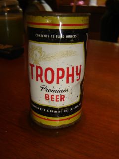 Trophy Premium Chicago Illinois Empty Flat Top Beer Can