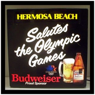 Lighted Budweiser Sign 1984 L A Olympics Hermosa Beach
