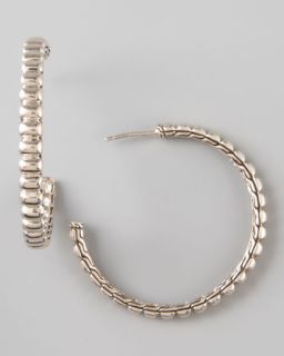 Y12R0 John Hardy Silver Bedeg Hoop Earrings, Medium