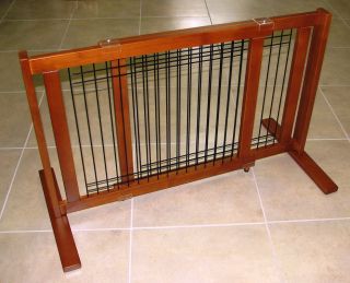 New 21 High Freestanding Pet Dog Gate Small Span Wood Wire Pet