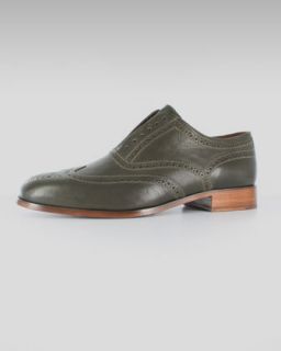 Florsheim by Duckie Brown The Laceless Wing Tip, Army Green   Neiman