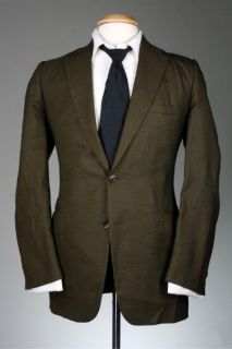 Vintage 60s Hughes & Hatcher Brown Wool 2 Piece Mod 43 L Suit