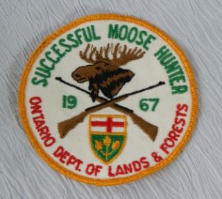 1967 Ontario Successful Moose Hunter Patch and Hunter Safety Trainer
