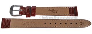12mm deBeer Havana Brown Lizard Grain Ladies Leather Watch Band