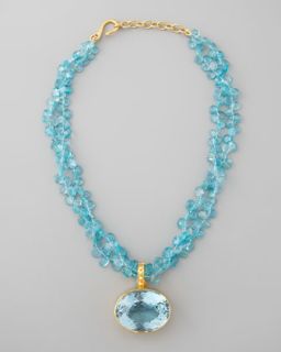 Dina Mackney Blue Topaz Pendant Necklace   